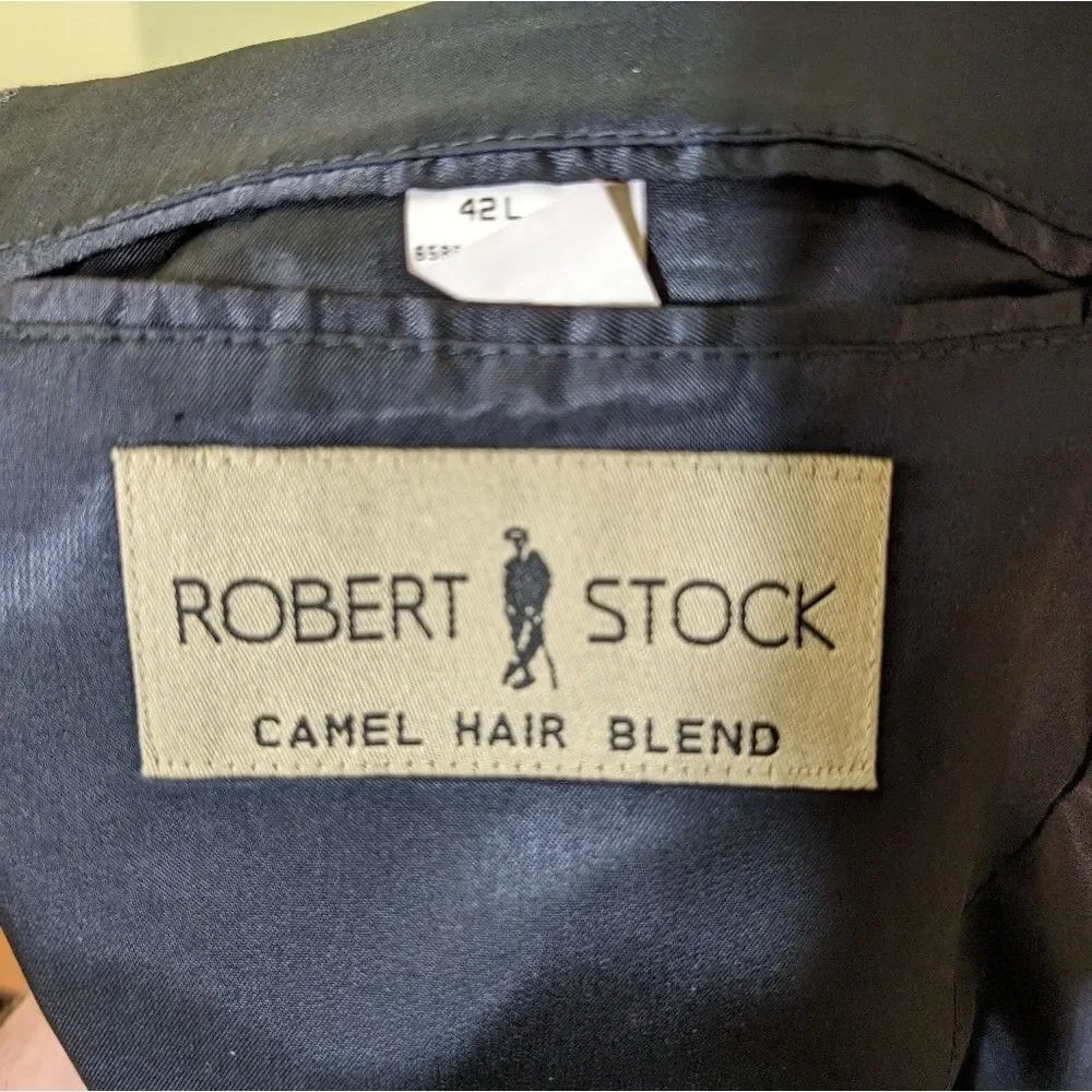 Vintage Camel‎ Hair Blazer sport coat vintage herringbone Robert Stock 42L